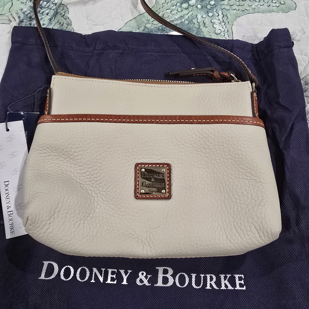 Dooney & Bourke Cream and Tan Crossbody Bag